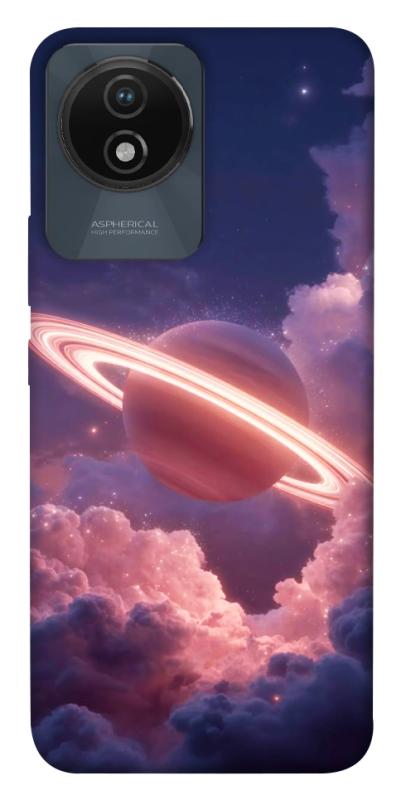 Чехол itsPrint Pink Saturn для Vivo Y02, космос, купить оптом с доставкой