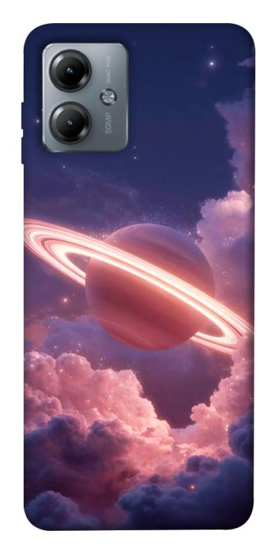 Чехол itsPrint Pink Saturn для Motorola Moto G14, космос, купить оптом с доставкой
