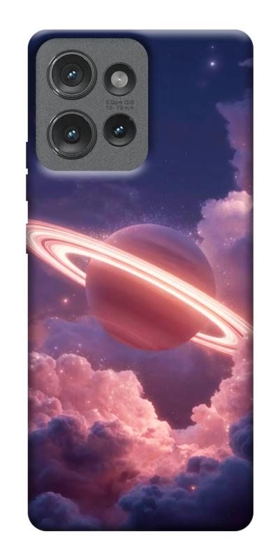 Чехол itsPrint Pink Saturn для Motorola Edge 50, космос, купить оптом с доставкой