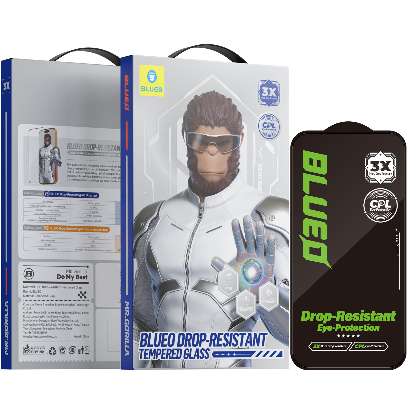 Защитное 2.5D стекло Blueo Drop-Resistant (35+ KG) для Apple iPhone 17 / 17 Pro / 16 Pro (6.3"), Закаленное стекло, купить оптом с доставкой