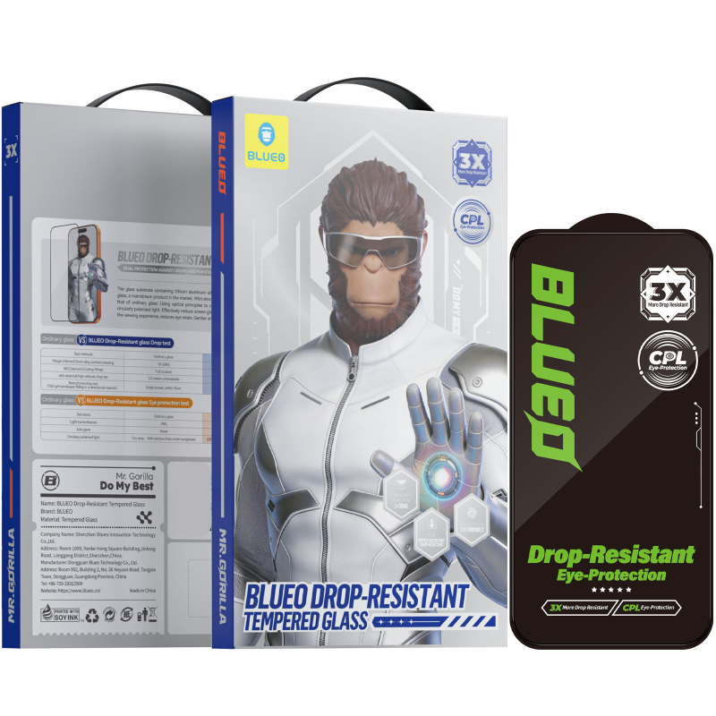 Защитное 2.5D стекло Blueo Drop-Resistant (35+ KG) для Apple iPhone 17 Pro Max / 16 Pro Max 6.9 на картинке №1