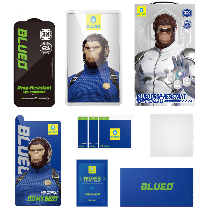Защитное 2.5D стекло Blueo Drop-Resistant (35+ KG) для Apple iPhone 17 Pro Max / 16 Pro Max 6.9 на картинке №3