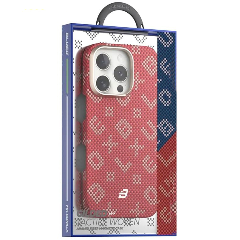TPU+PC чехол Blueo Gilded Tactile Woven with MagSafe для Apple iPhone 16 Pro (6.3) на картинке №3