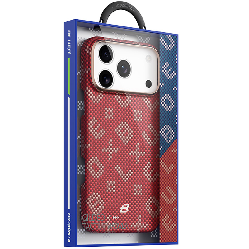 TPU+PC чехол Blueo Gilded Tactile Woven with Magnetic Fit для Apple iPhone 17 Pro (6.3"), Red 1, TPU+PC, купить оптом с доставкой