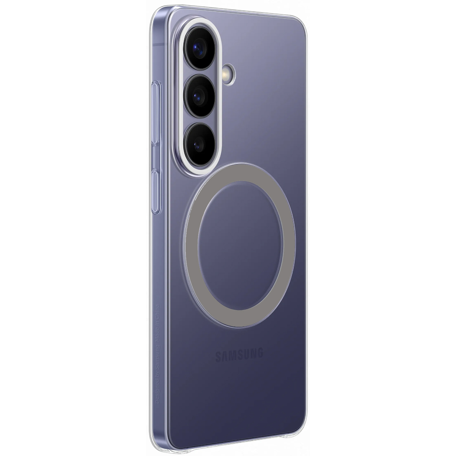 Чехол PC Clear Magnet Case (AAA) with Magnetic Fit для Samsung Galaxy S25, Clear / Grey, Пластик, купить оптом с доставкой