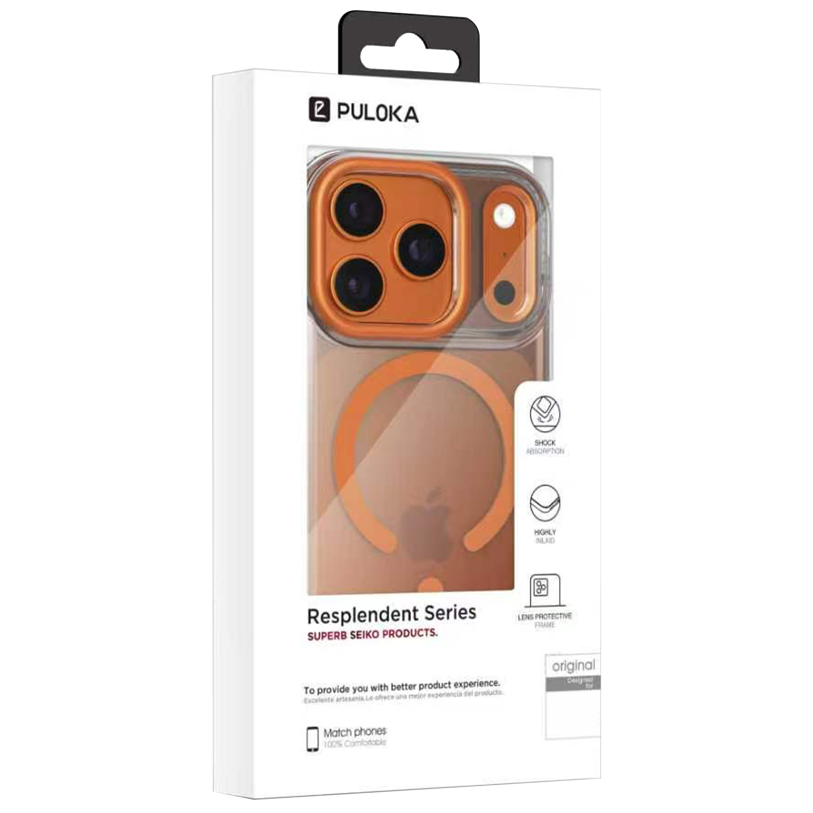 Чехол TPU+PC Puloka Resplendent with MagSafe для Apple iPhone 17 Pro (6.3"), Orange 2, TPU+PC, купить оптом с доставкой