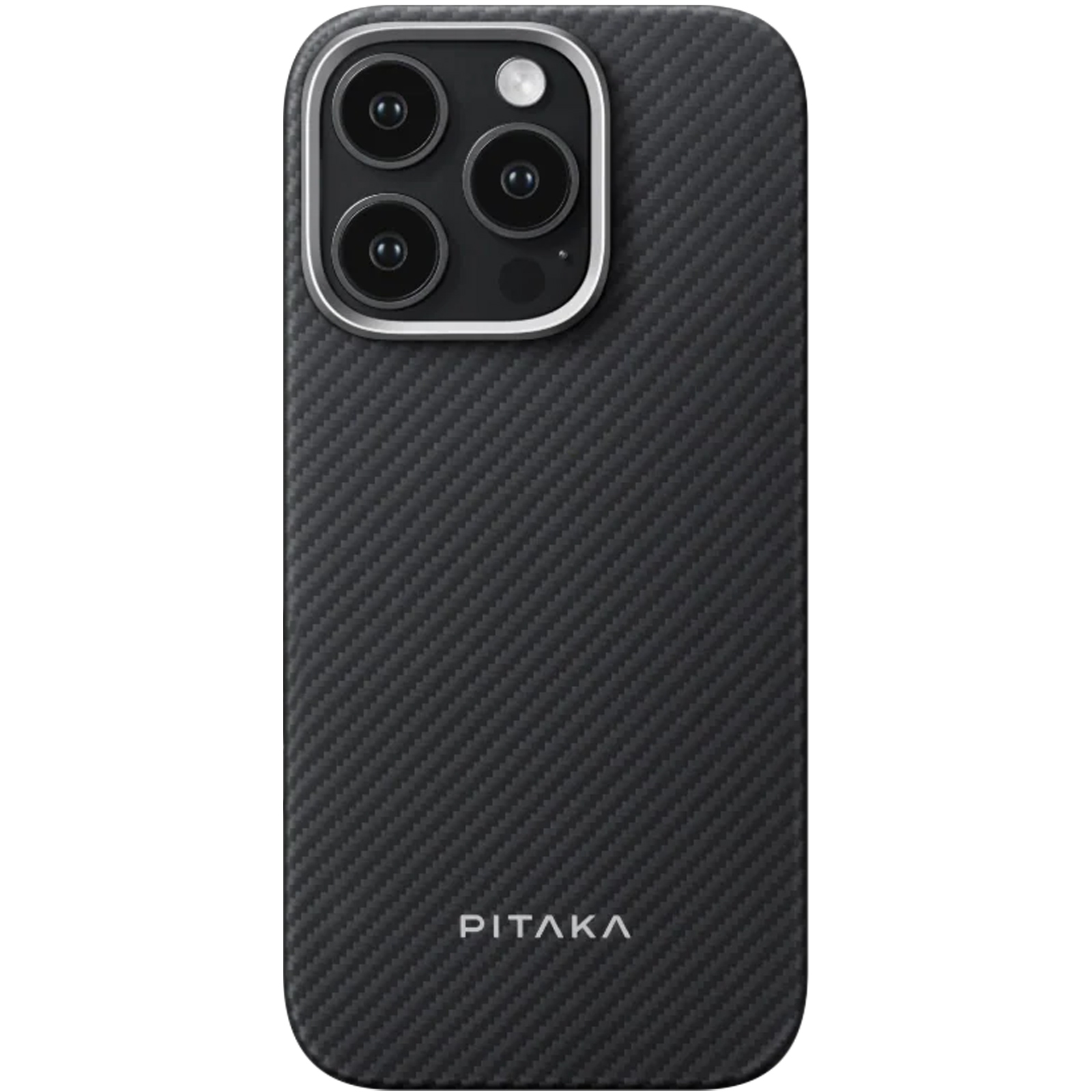 Чехол Aramid Fiber PTK Premium with MagSafe (NFC) для Apple iPhone 15 Pro (6.1"), Black / Grey 1, Карбон, купить оптом с доставкой