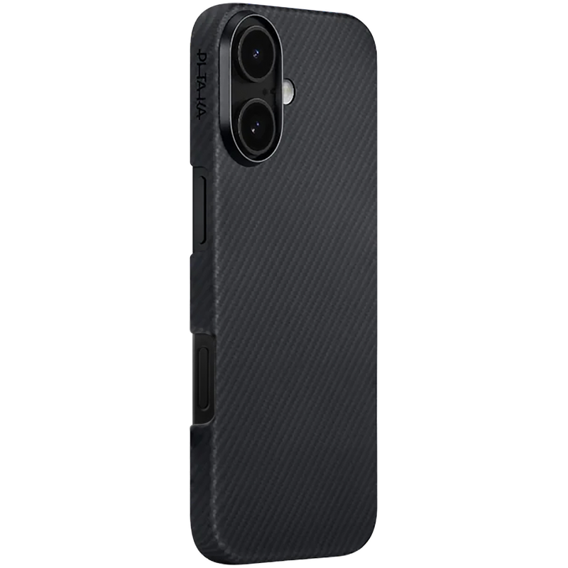 Чехол Aramid Fiber PTK Premium with MagSafe (NFC) для Apple iPhone 17 (6.3"), Black / Grey, Карбон, купить оптом с доставкой