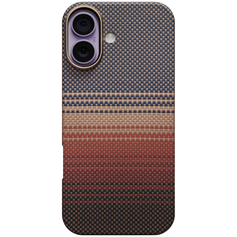 Чехол Aramid Fiber PTK Premium with MagSafe (NFC) для Apple iPhone 17 (6.3"), Sunset 1, Карбон, купить оптом с доставкой