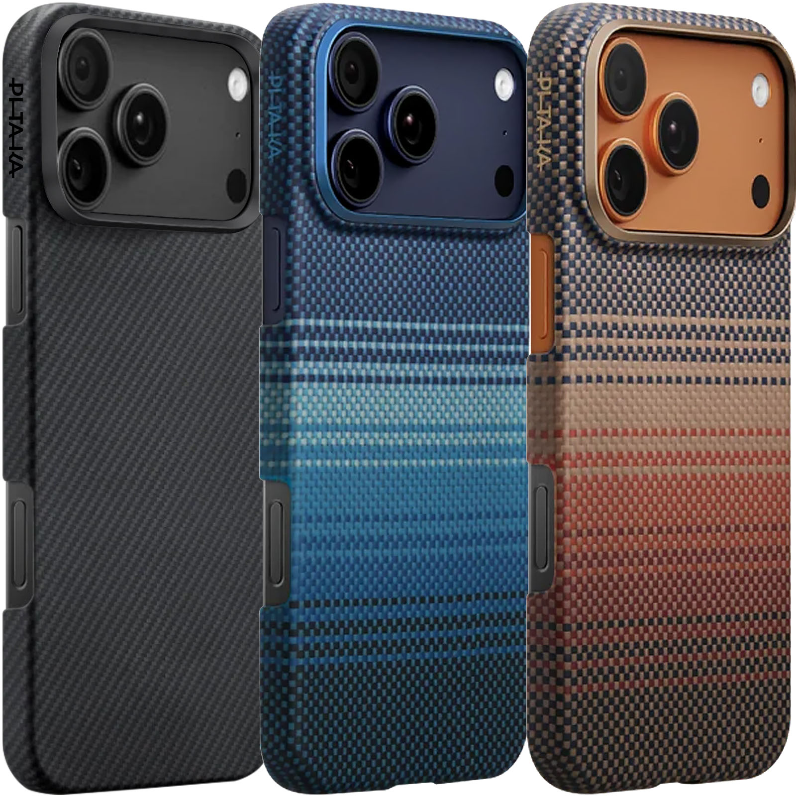 Чехол Aramid Fiber PTK Premium with MagSafe (NFC) для Apple iPhone 17 Pro (6.3"), Карбон, купить оптом с доставкой