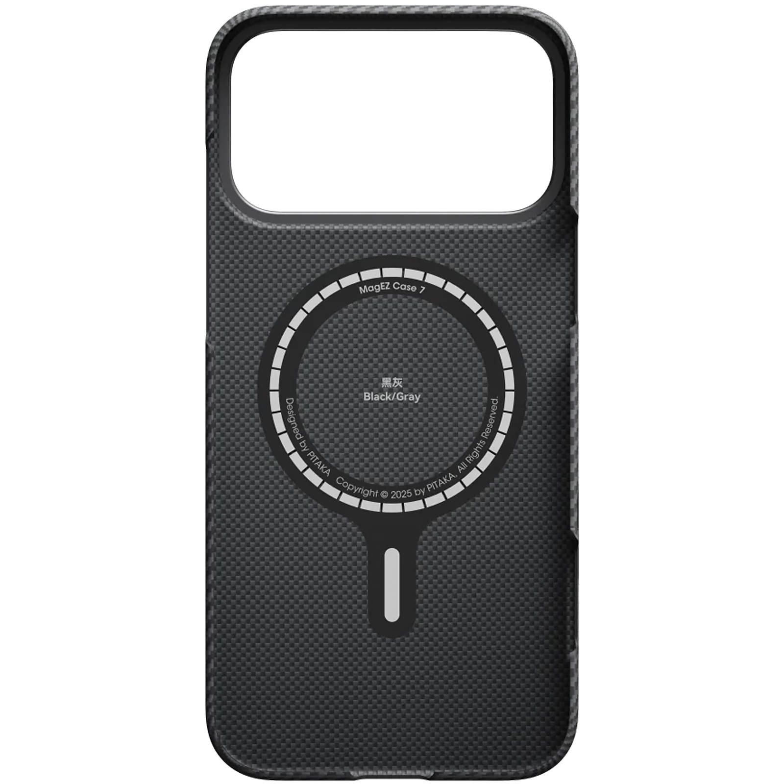 Чехол Aramid Fiber PTK Premium with MagSafe (NFC) для Apple iPhone 17 Pro (6.3"), Black / Grey 2, Карбон, купить оптом с доставкой