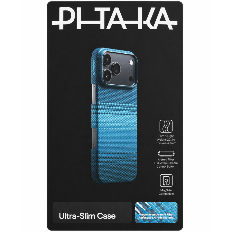 Чехол Aramid Fiber PTK Premium with MagSafe (NFC) для Apple iPhone 17 Pro (6.3"), Moonrise 3, Карбон, купить оптом с доставкой