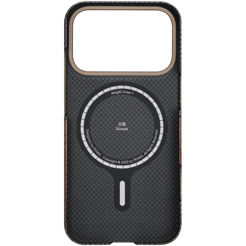 Чехол Aramid Fiber PTK Premium with MagSafe (NFC) для Apple iPhone 17 Pro (6.3"), Sunset 2, Карбон, купить оптом с доставкой