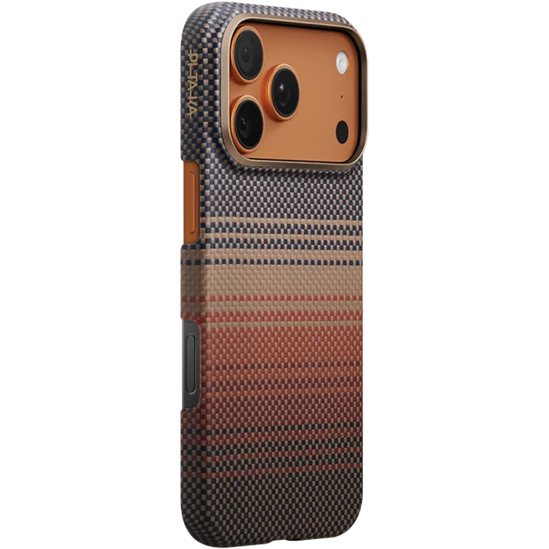Чехол Aramid Fiber PTK Premium with MagSafe (NFC) для Apple iPhone 17 Pro Max (6.9"), Sunset, Карбон, купить оптом с доставкой