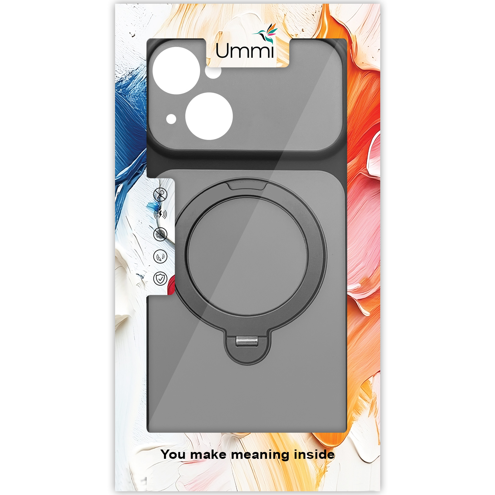 Чехол Ummi Full Camera with MagSafe HQ Ring для Apple iPhone 13 (6.1"), Black 1, TPU+PC, купить оптом с доставкой