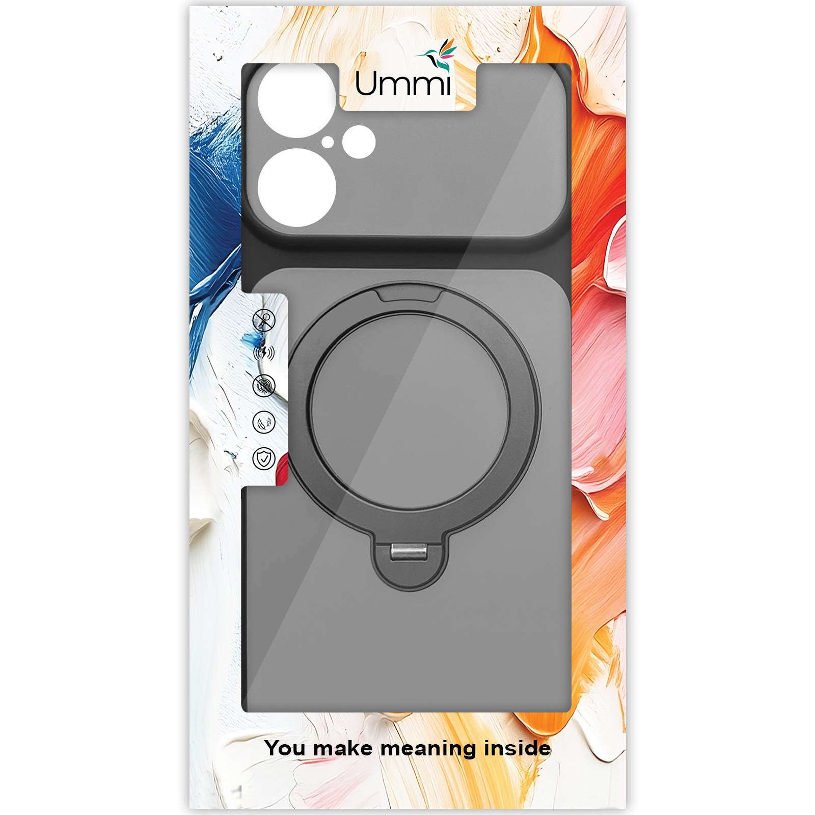 Чехол Ummi Full Camera with MagSafe HQ Ring для Apple iPhone 16 (6.1"), Black 1, TPU+PC, купить оптом с доставкой