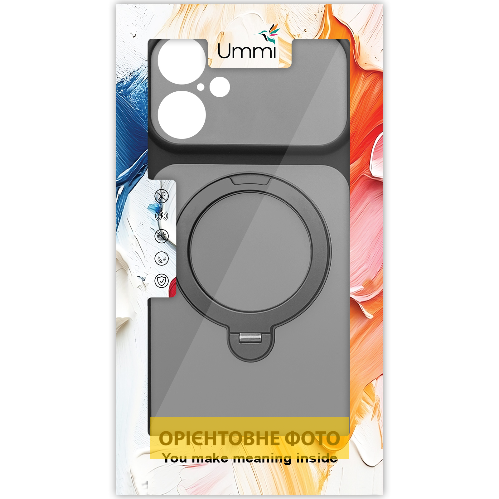 Чехол Ummi Full Camera with MagSafe HQ Ring для Apple iPhone 17 Air (6.5"), Black 1, TPU+PC, купить оптом с доставкой