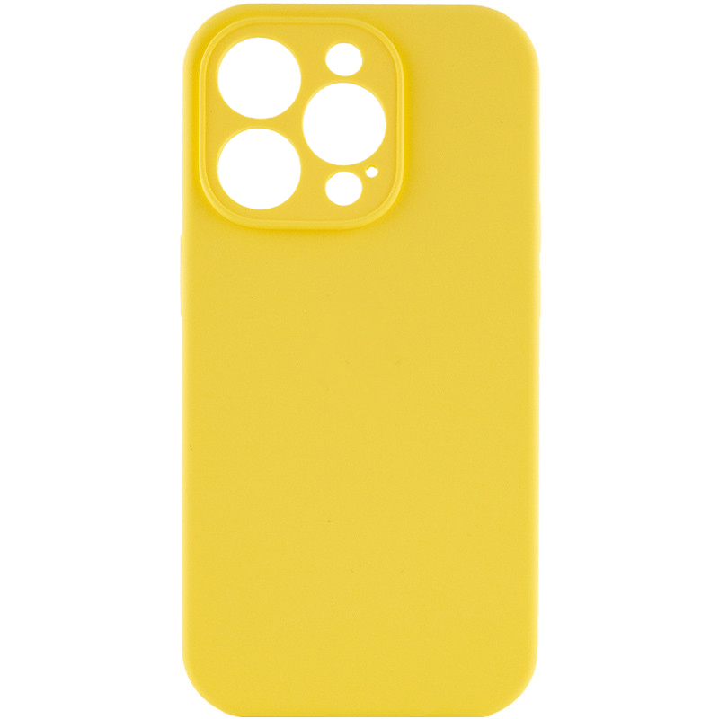 Чохол Silk Full Camera Protective (AA) NO LOGO для Apple iPhone 13 Pro Max (6.7"), Жовтий / Yellow, Силікон, купити оптом з доставкою