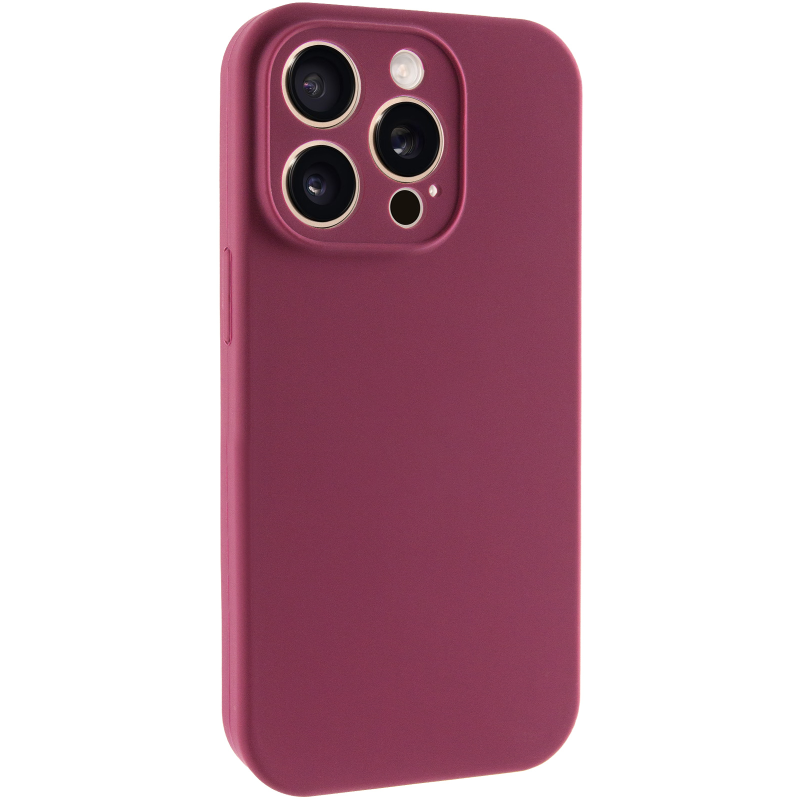 Чохол Silk Full Camera Protective (AA) NO LOGO для Apple iPhone 15 Pro Max (6.7"), Бордовий / Plum, Силікон, купити оптом з доставкою