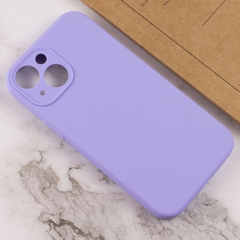 Чохол Silk Full Camera Protective (AA) NO LOGO для Apple iPhone 15 Plus (6.7"), Бузковий / Dasheen 2, Силікон, купити оптом з доставкою