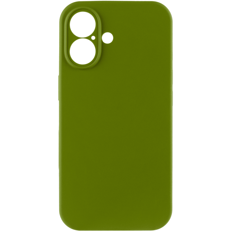 Чохол Silk Full Camera Protective (AA) NO LOGO для Apple iPhone 16 (6.1"), Зелений / Dark Olive 1, Силікон, купити оптом з доставкою