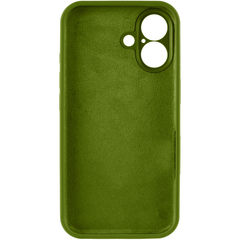 Чохол Silk Full Camera Protective (AA) NO LOGO для Apple iPhone 16 (6.1"), Зелений / Dark Olive 2, Силікон, купити оптом з доставкою