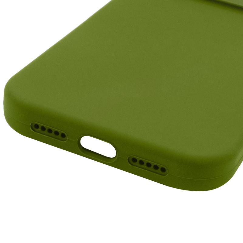 Чохол Silk Full Camera Protective (AA) NO LOGO для Apple iPhone 16 (6.1"), Зелений / Dark Olive 3, Силікон, купити оптом з доставкою