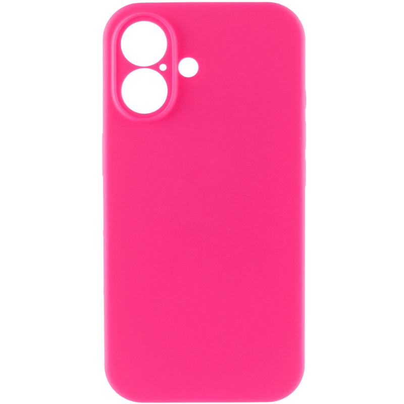 Чохол Silk Full Camera Protective (AA) NO LOGO для Apple iPhone 16 Plus (6.7"), Рожевий / Barbie pink 1, Силікон, купити оптом з доставкою