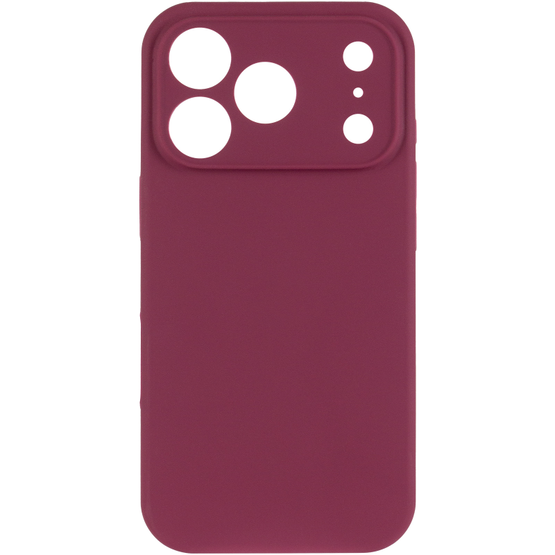 Чехол Silk Full Camera Protective (AA) NO LOGO для Apple iPhone 17 Pro / 18 Pro (6.3"), Бордовый / Plum 1, Силикон, купить оптом с доставкой