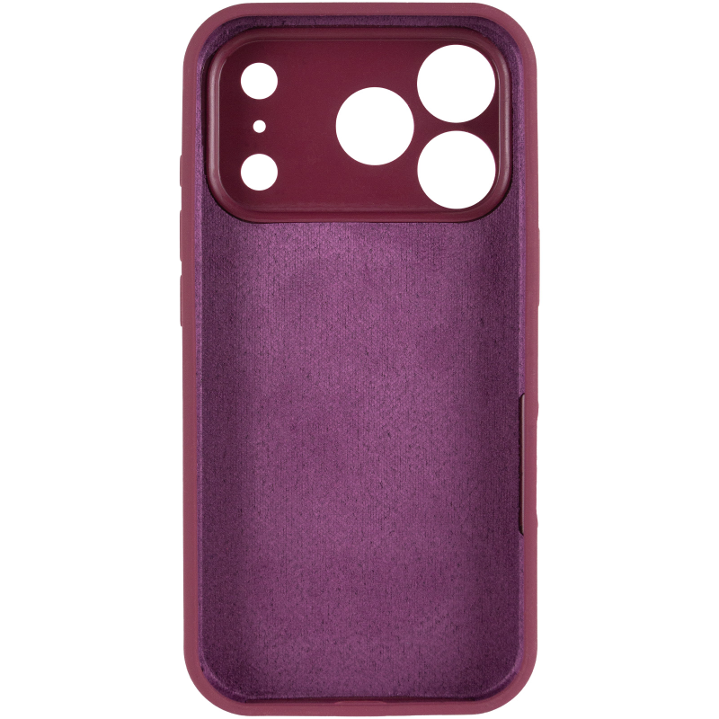 Чехол Silk Full Camera Protective (AA) NO LOGO для Apple iPhone 17 Pro / 18 Pro (6.3"), Бордовый / Plum 2, Силикон, купить оптом с доставкой