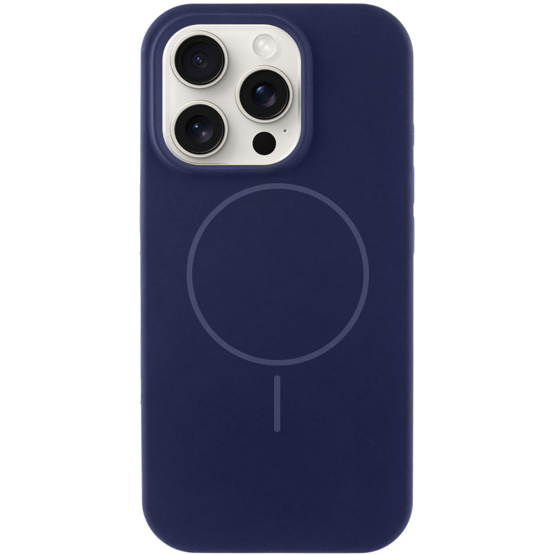 Чохол Silk Full Protective (AA) NO LOGO with Magnetic Fit для Apple iPhone 15 Pro (6.1"), Темно-синій / Midnight blue, Силікон, купити оптом з доставкою
