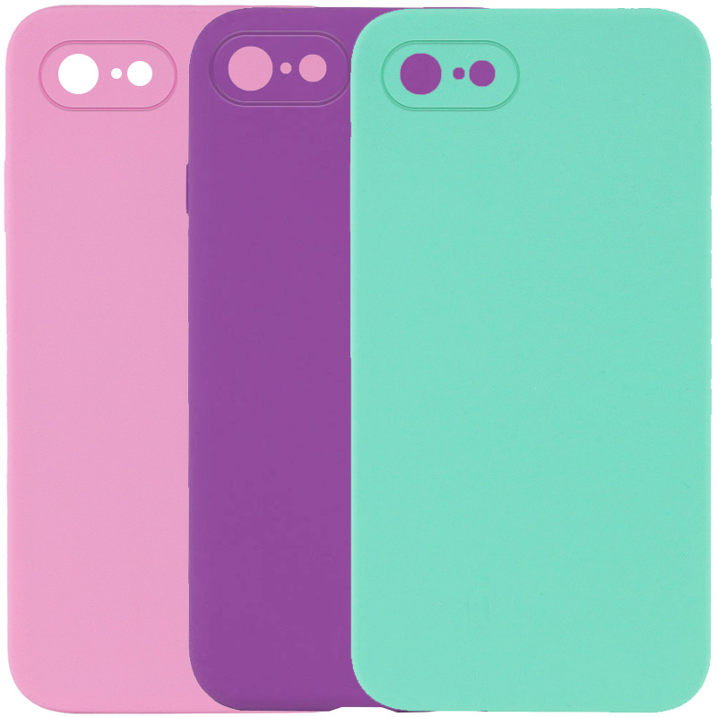 Чехол Silk Square Full Camera Protective (AA) NO LOGO для Apple iPhone 7/8/SE (2020) (4.7"), Силикон, купить оптом с доставкой