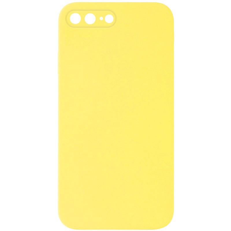 Чохол Silk Square Full Camera Protective (AA) NO LOGO для Apple iPhone 7 plus/8 plus (5.5"), Жовтий / Yellow, Силікон, купити оптом з доставкою