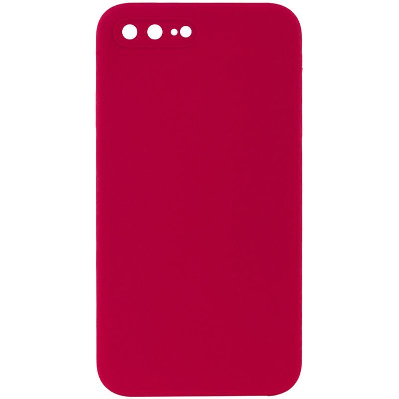 Чохол Silk Square Full Camera Protective (AA) NO LOGO для Apple iPhone 7 plus/8 plus (5.5"), Червоний / Rose Red, Силікон, купити оптом з доставкою