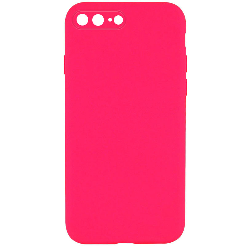 Чохол Silk Square Full Camera Protective (AA) NO LOGO для Apple iPhone 7 plus/8 plus (5.5"), Рожевий / Barbie pink, Силікон, купити оптом з доставкою