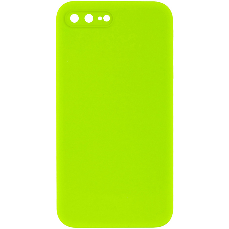 Чохол Silk Square Full Camera Protective (AA) NO LOGO для Apple iPhone 7 plus/8 plus (5.5"), Салатовий / Neon green, Силікон, купити оптом з доставкою