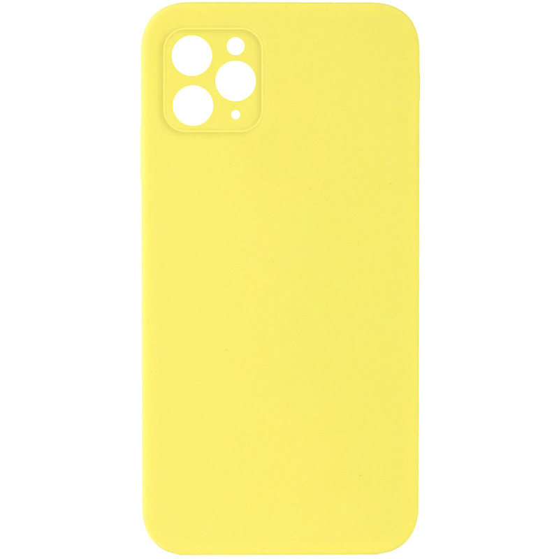 Чехол Silk Square Full Camera Protective (AA) NO LOGO для Apple iPhone 11 Pro (5.8"), Желтый / Yellow, Силикон, купить оптом с доставкой