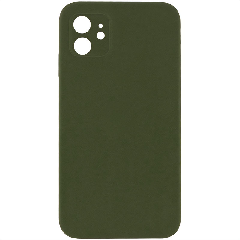 Чехол Silk Square Full Camera Protective (AA) NO LOGO для Apple iPhone 11 (6.1"), Зеленый / Dark Olive, Силикон, купить оптом с доставкой