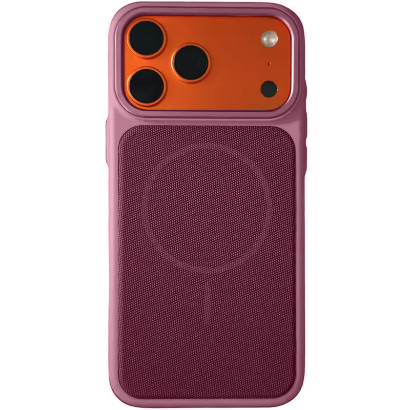 Чехол PC Textile Hybrid with Magnetic Fit для Apple iPhone 17 Pro / 18 Pro (6.3"), Dark Cherry, Ткань, купить оптом с доставкой