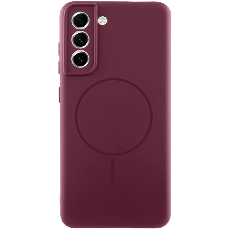 Чехол Silicone Cover Lakshmi Full Camera (AA) with Magnetic Fit для Samsung Galaxy S21 FE, Бордовый / Marsala, Силикон, купить оптом с доставкой