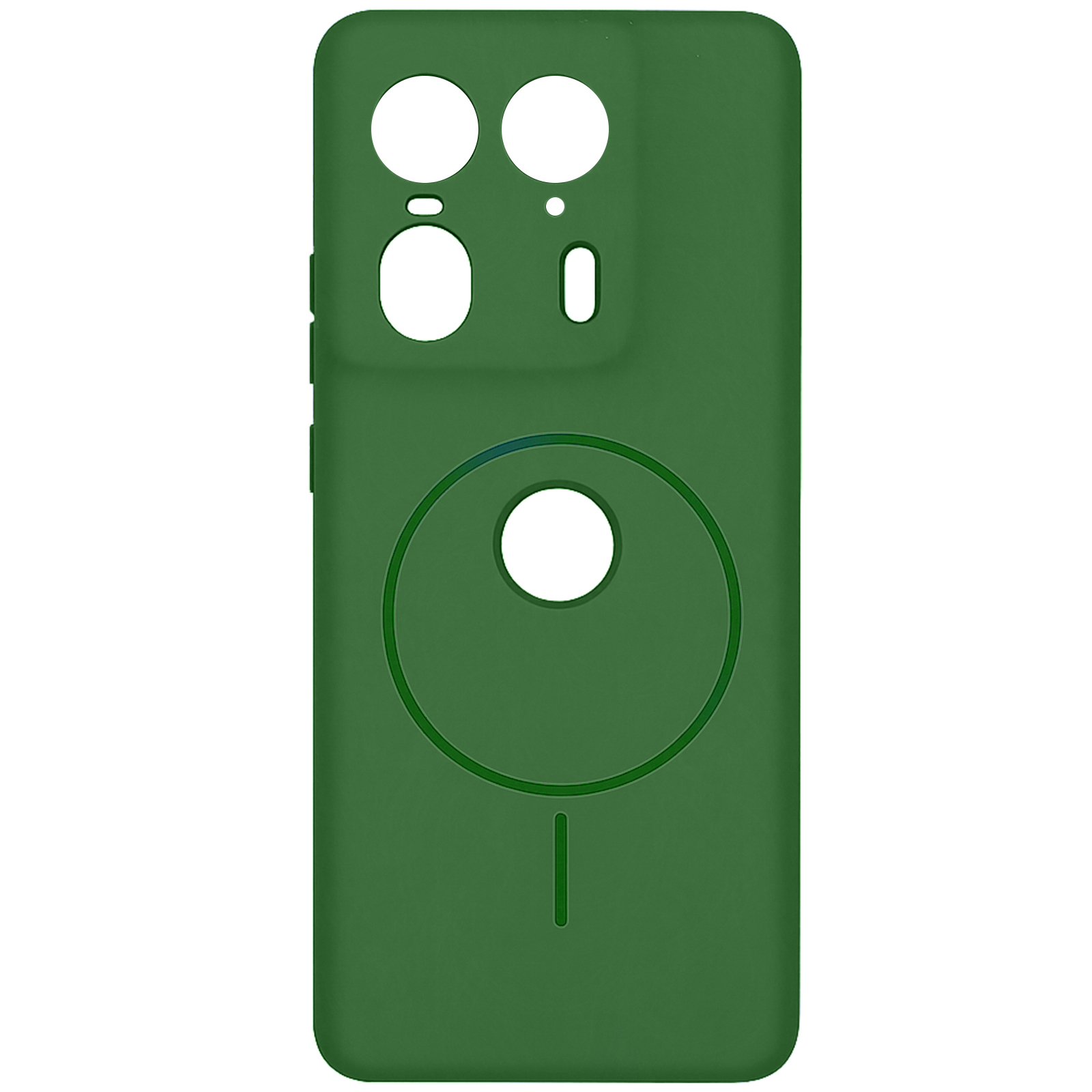 Чохол Silicone Cover Lakshmi Full Camera (AA) with Magnetic Fit для Motorola Edge 50 Ultra, Зелений / Dark green, Силікон, купити оптом з доставкою
