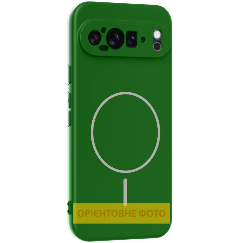 Чехол Silicone Cover Lakshmi Full Camera (AA) with Magnetic Fit для Google Pixel 10 Pro XL, Зеленый / Dark green, Силикон, купить оптом с доставкой