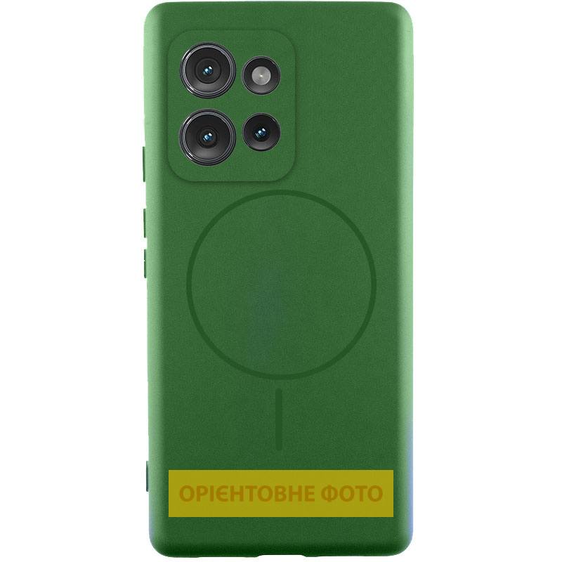 Чехол Silicone Cover Lakshmi Full Camera (AA) with Magnetic Fit для Motorola Edge 60 / 60 Fusion, Зеленый / Dark green, Силикон, купить оптом с доставкой