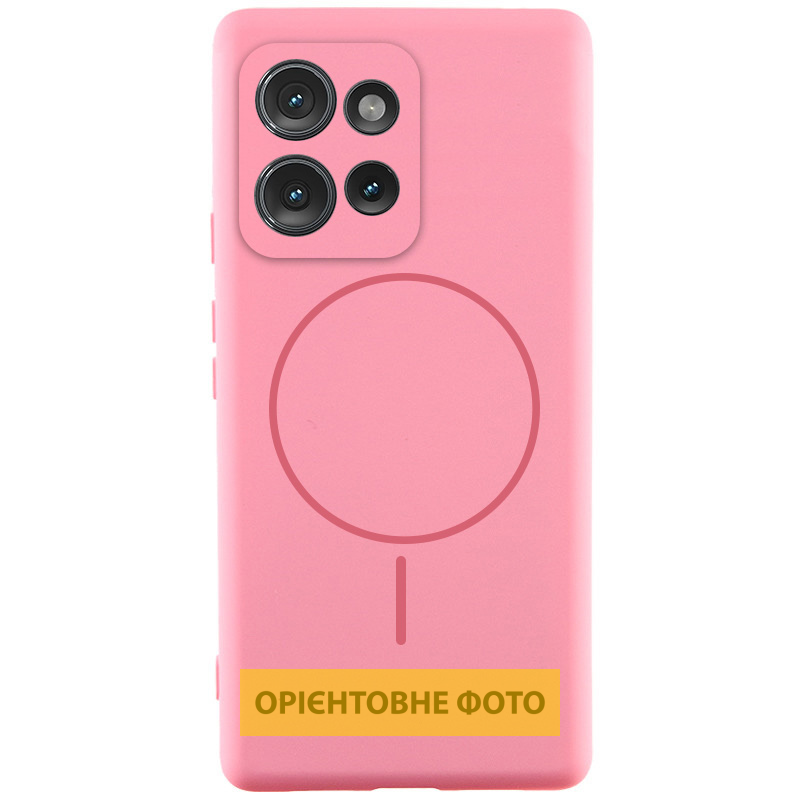 Чехол Silicone Cover Lakshmi Full Camera (AA) with Magnetic Fit для Motorola Edge 60 / 60 Fusion, Розовый / Light pink, Силикон, купить оптом с доставкой