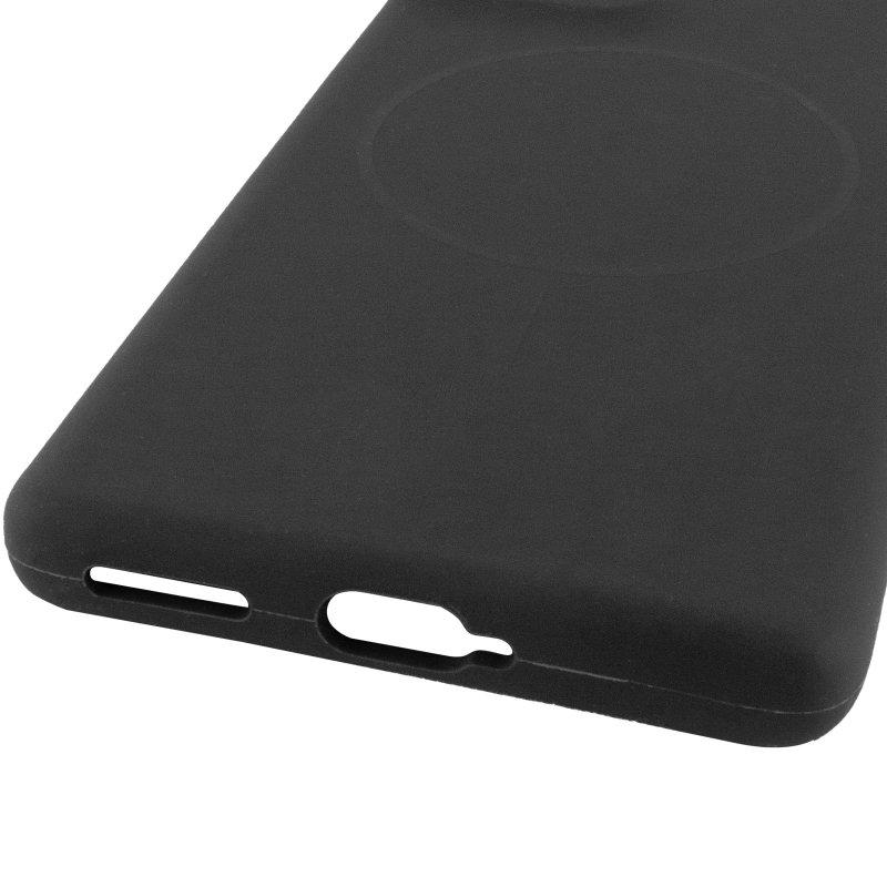 Чохол Silicone Cover Lakshmi Full Camera (AA) with Magnetic Fit для Motorola Moto G06, Чорний / Black 4, Силікон, купити оптом з доставкою