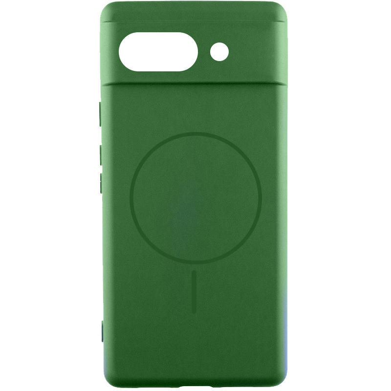 Чехол Silicone Cover Lakshmi Full Camera (AA) with Magnetic Fit для Google Pixel 10a, Зеленый / Dark green, Силикон, купить оптом с доставкой