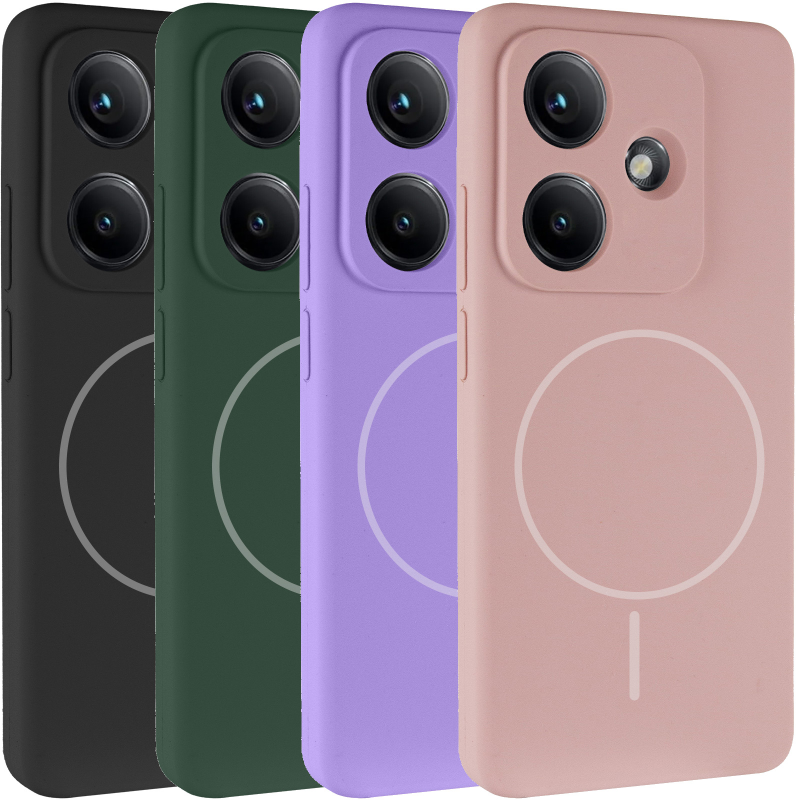 Чехол Silicone Cover Lakshmi Full Camera (AA) with Magnetic Fit для Xiaomi Redmi Note 17 4G/5G, Силикон, купить оптом с доставкой