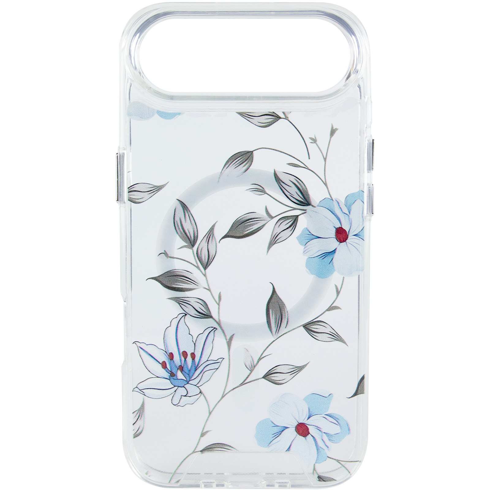 TPU+PC чохол Clear Garden with Magnetic Fit для Apple iPhone 17 Air (6.5"), Blue Blossom 1, TPU+PC, купити оптом з доставкою