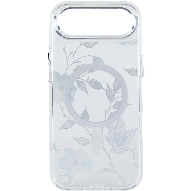 TPU+PC чохол Clear Garden with Magnetic Fit для Apple iPhone 17 Air (6.5"), Blue Blossom 2, TPU+PC, купити оптом з доставкою