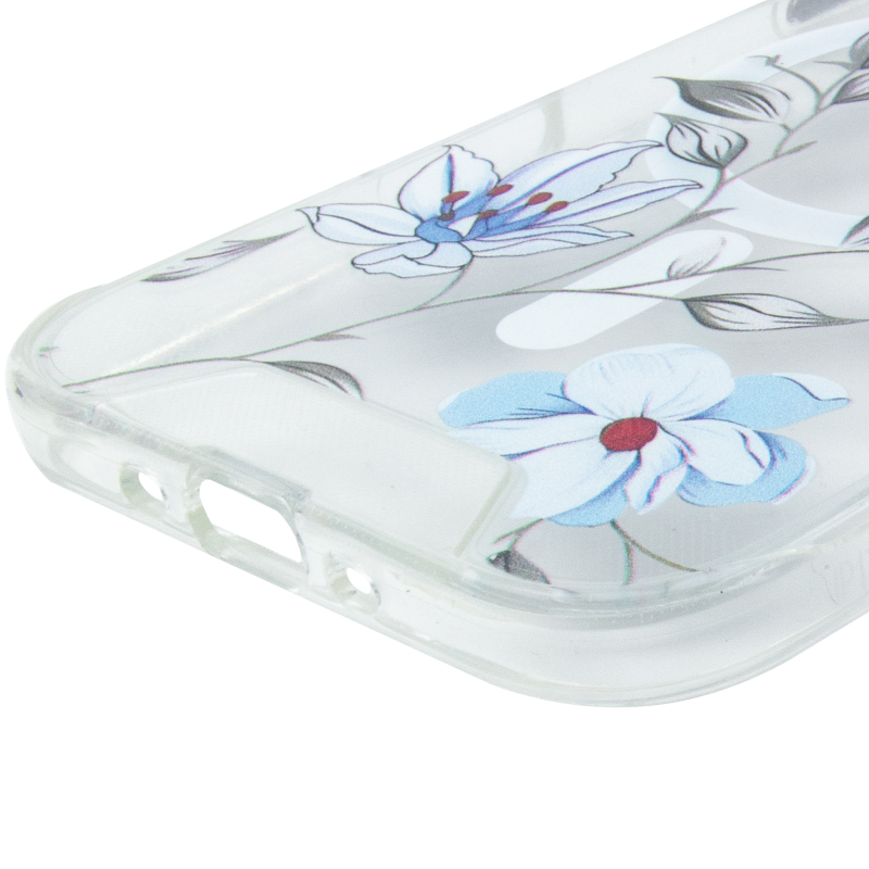 TPU+PC чохол Clear Garden with Magnetic Fit для Apple iPhone 17 Air (6.5"), Blue Blossom 4, TPU+PC, купити оптом з доставкою